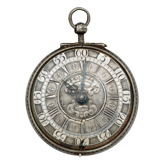 Attractive English Niello silver pocket watch Circa 1687-1710 Attractive English Niello silver pocket watch Circa 1687-1710