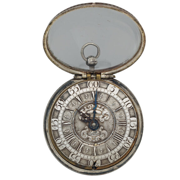 Attractive English Niello silver pocket watch Circa 1687-1710 Attractive English Niello silver pocket watch Circa 1687-1710