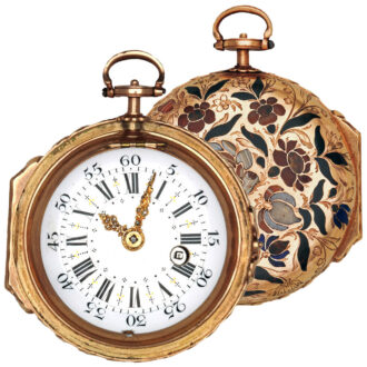 German gold watch decorated with hardstones Circa 1770-1780