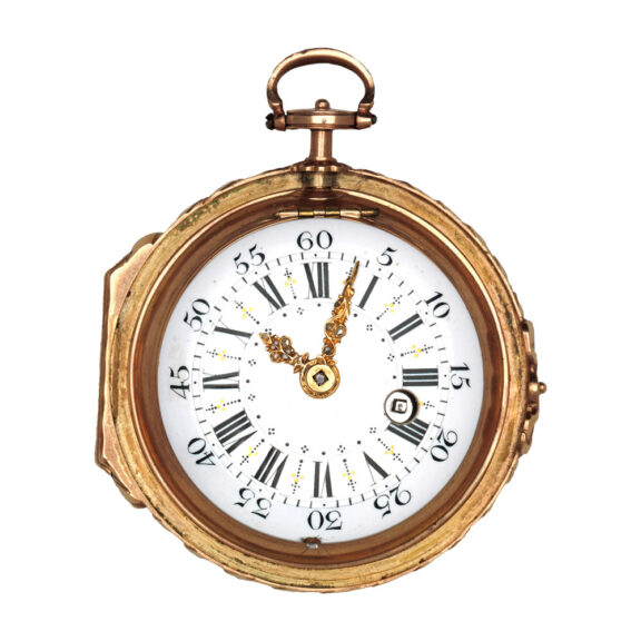 German gold watch decorated with hardstones Circa 1770-1780 German gold watch decorated with hardstones Circa 1770-1780