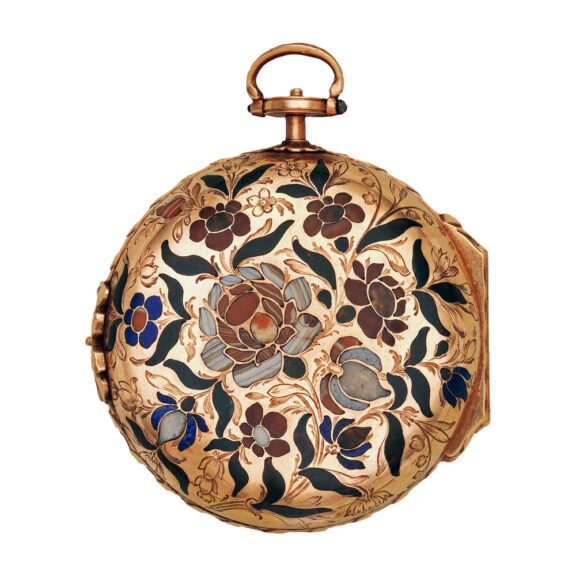 German gold watch decorated with hardstones Circa 1770-1780 German gold watch decorated with hardstones Circa 1770-1780