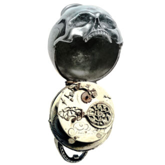 Swiss silver memento mori skull-form watch Circa 1650