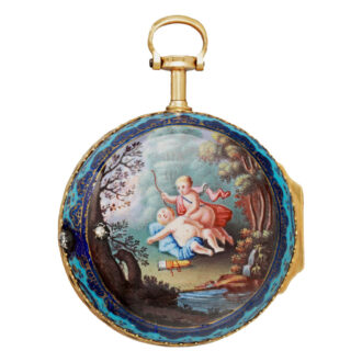 English pair-cased gold and enamel verge pocket watch Circa 1750
