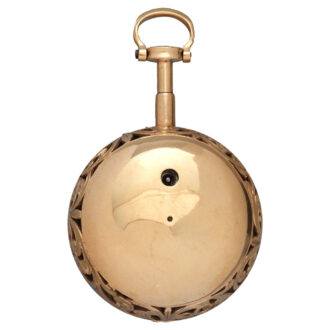 English pair-cased gold and enamel verge pocket watch Circa 1750
