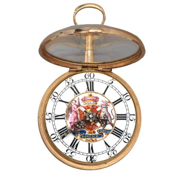 English pair-cased gold and enamel verge pocket watch Circa 1750 English pair-cased gold and enamel verge pocket watch Circa 1750