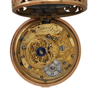 English pair-cased gold and enamel verge pocket watch Circa 1750