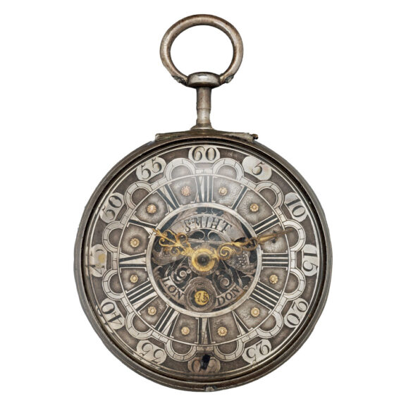 English verge with date in silver repoussé pair cases Circa 1780 English verge with date in silver repoussé pair cases Circa 1780