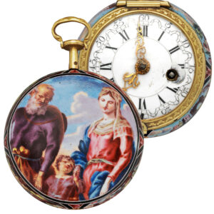 English important silver and enamel verge watch Circa 1740-60