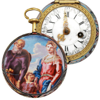 English important silver and enamel verge watch Circa 1740-60