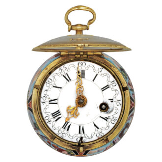 English important silver and enamel verge watch Circa 1740-60