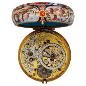 English important silver and enamel verge watch Circa 1740-60