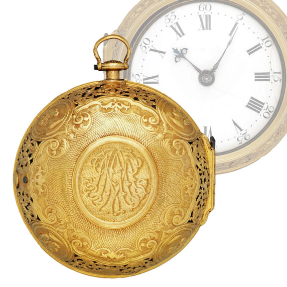 Fine English gold pair-cased pocket watch Circa 1720-1730