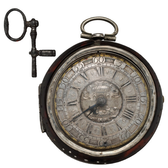 English silver verge tortoiseshell pocket watch Circa 1697 English silver verge tortoiseshell pocket watch Circa 1697