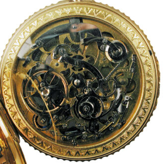 Falsely signed Swiss gold skeletonized pocket watch Circa 1810 Falsely signed Swiss gold skeletonized pocket watch Circa 1810