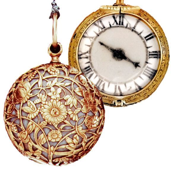 French miniature gold enamel pendant watch Circa 1630