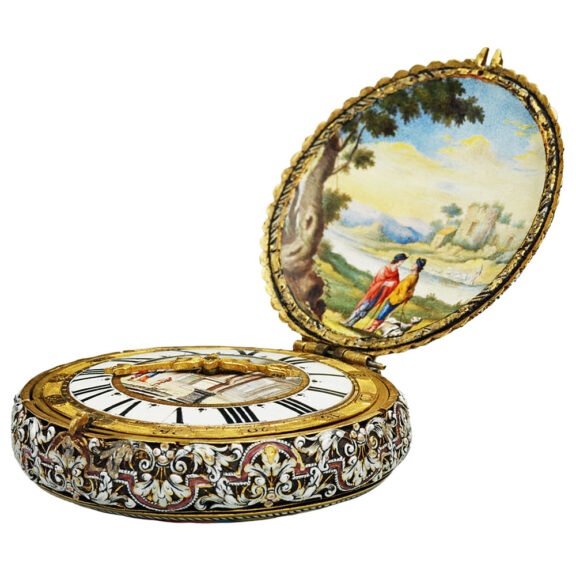 Fine and rare Dutch enamelled verge watch Circa 1676-1680 Fine and rare Dutch enamelled verge watch Circa 1676-1680