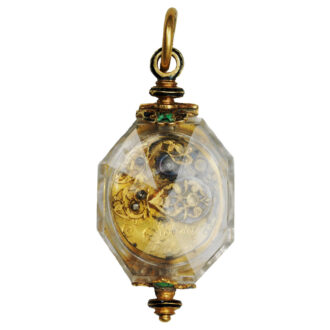 German octagonal gold and rock crystal watch Circa 1630-1640