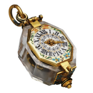 German octagonal gold and rock crystal watch Circa 1630-1640