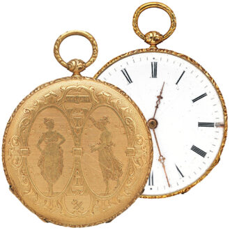 Fine Swiss gold pocket watch with taille-douce engraving Circa 1835