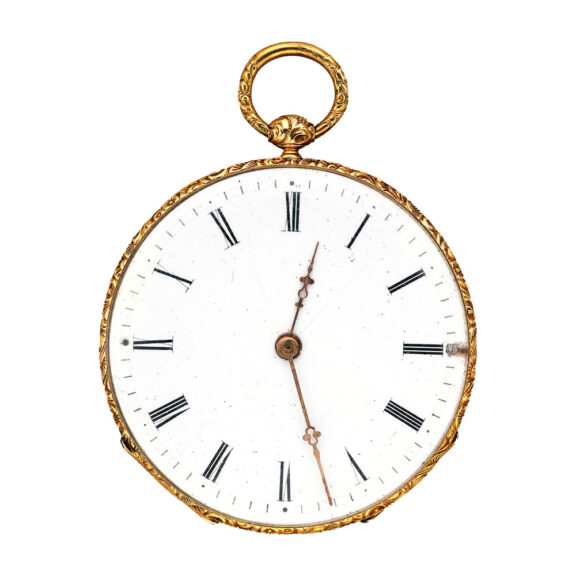 Fine Swiss gold pocket watch with taille-douce engraving Circa 1835 Fine Swiss gold pocket watch with taille-douce engraving Circa 1835