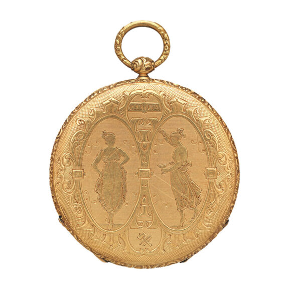 Fine Swiss gold pocket watch with taille-douce engraving Circa 1835 Fine Swiss gold pocket watch with taille-douce engraving Circa 1835