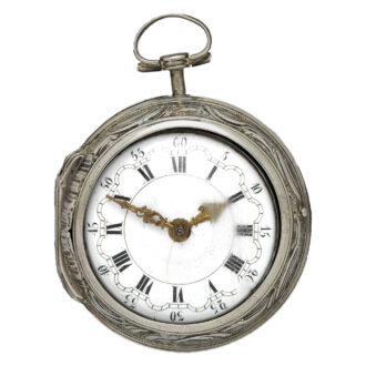 English silver enamel watch with repoussé decoration Circa 1781