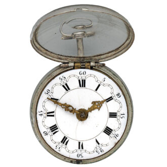 English silver enamel watch with repoussé decoration Circa 1781