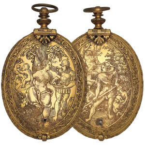 Very early Belgian gilt brass oval pendant watch Circa 1571