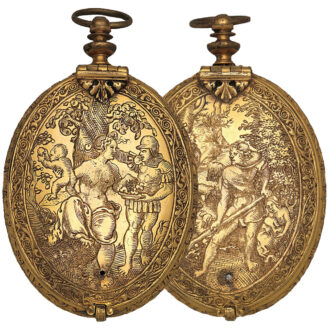 Very early Belgian gilt brass oval pendant watch Circa 1571