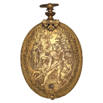 Very early Belgian gilt brass oval pendant watch Circa 1571