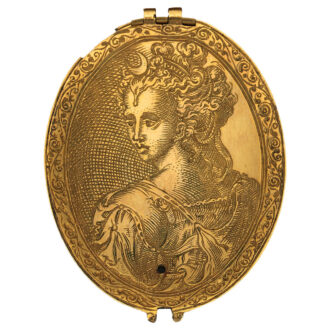 Very early Belgian gilt brass oval pendant watch Circa 1571