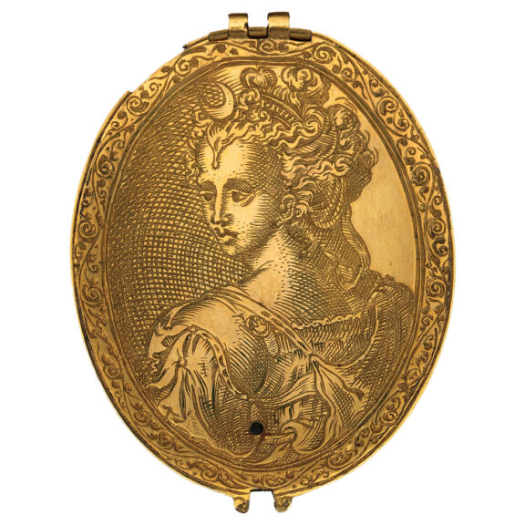 Very early Belgian gilt brass oval pendant watch Circa 1571 Very early Belgian gilt brass oval pendant watch Circa 1571