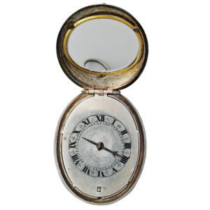 Rare English silver egg-shape Puritan pocket watch Circa 1640