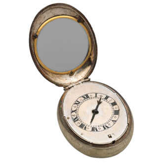 Rare English silver egg-shape Puritan pocket watch Circa 1640