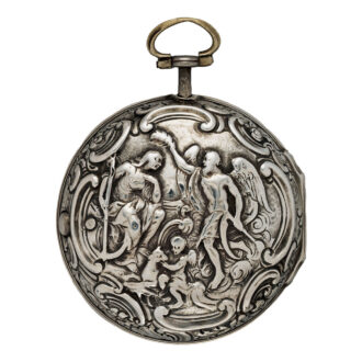 English silver repoussé decorated pair-cased verge Circa 1774-75
