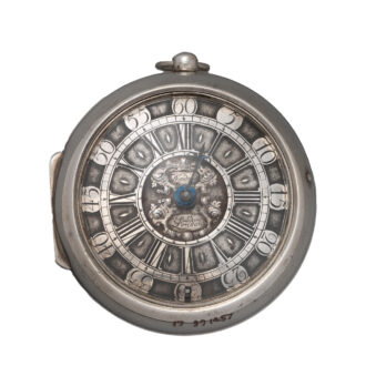 English silver enamel pair-cased verge pocket watch Circa 1710