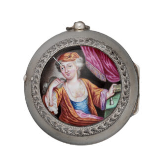English silver enamel pair-cased verge pocket watch Circa 1710