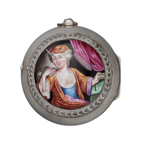 English silver enamel pair-cased verge pocket watch Circa 1710 English silver enamel pair-cased verge pocket watch Circa 1710