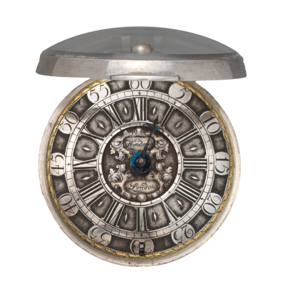 English silver enamel pair-cased verge pocket watch Circa 1710 English silver enamel pair-cased verge pocket watch Circa 1710