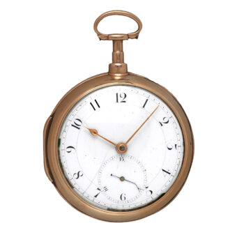 Heavy gold English pair-cased verge watch Circa early 19th's