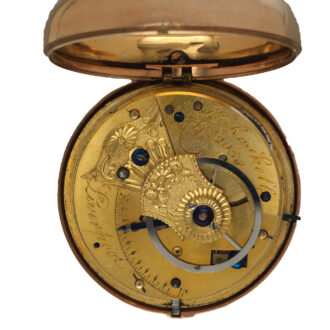Heavy gold English pair-cased verge watch Circa early 19th's