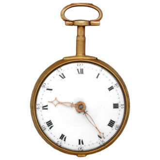 English gold enamel pocket watch with open face Circa 1797 English gold enamel pocket watch with open face Circa 1797