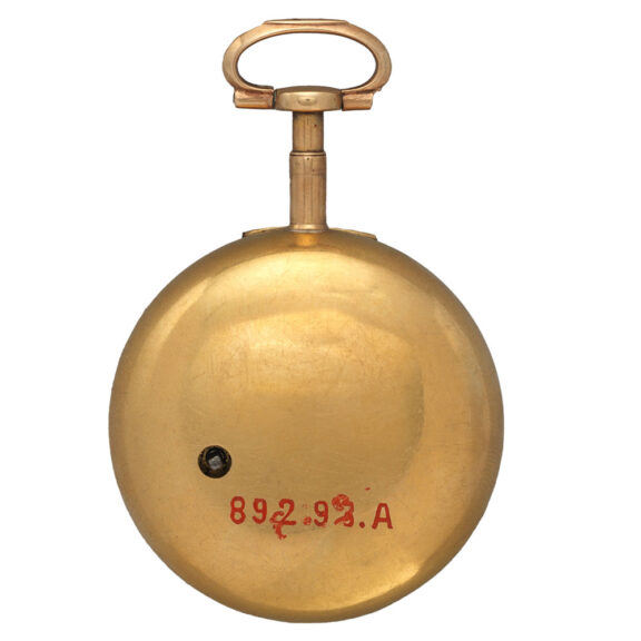 English gold enamel pocket watch with open face Circa 1797 English gold enamel pocket watch with open face Circa 1797