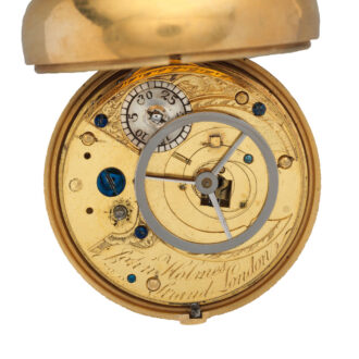English gold enamel pocket watch with open face Circa 1797 English gold enamel pocket watch with open face Circa 1797