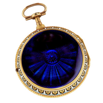 English gold enamel pocket watch with open face Circa 1797 English gold enamel pocket watch with open face Circa 1797