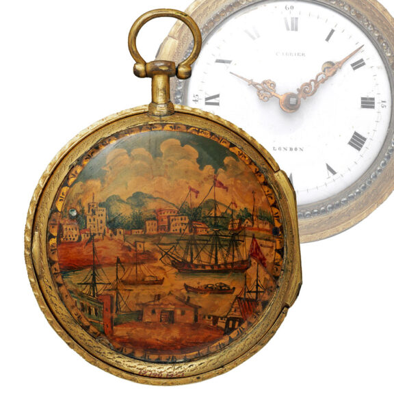 English pinchbeck and horn pocket watch Circa 1740-1760
