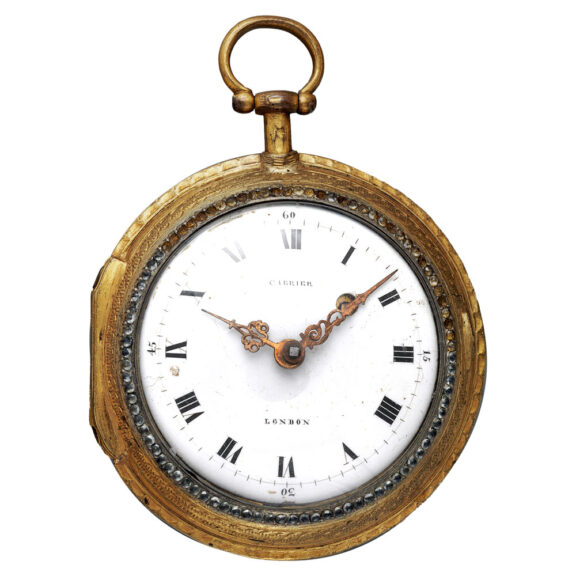English pinchbeck and horn pocket watch Circa 1740-1760 English pinchbeck and horn pocket watch Circa 1740-1760