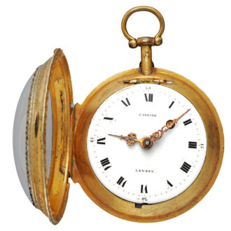 English pinchbeck and horn pocket watch Circa 1740-1760
