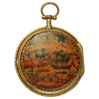 English pinchbeck and horn pocket watch Circa 1740-1760