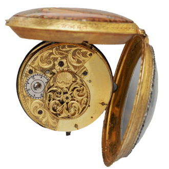 English pinchbeck and horn pocket watch Circa 1740-1760